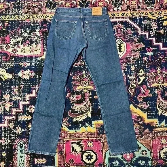 Levi Strauss 501xx Button Fly Men's Jean W 34X L 36 Blue Denim - Picture 2 of 3